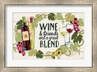 Framed Wine and Friends I