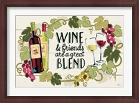Framed Wine and Friends I