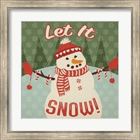 Framed Retro Christmas VII Let It Snow