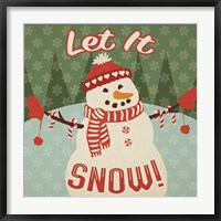 Framed Retro Christmas VII Let It Snow