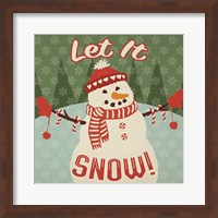 Framed Retro Christmas VII Let It Snow
