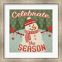 Framed Retro Christmas VII Celebrate the Season
