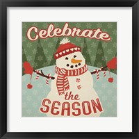 Framed Retro Christmas VII Celebrate the Season