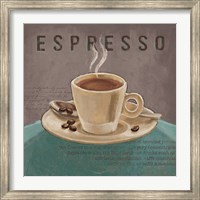 Framed Coffee and Co III Teal and Gray
