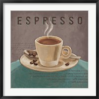 Framed Coffee and Co III Teal and Gray