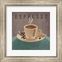 Framed Coffee and Co III Teal and Gray