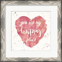 Framed Happy Hearts II Pink