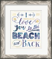 Framed Coastal Words I Indigo