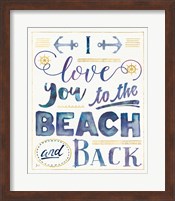 Framed Coastal Words I Indigo