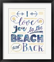 Framed Coastal Words I Indigo