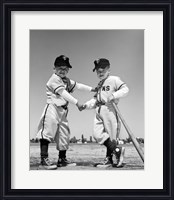 Framed 1960s Pair Of Little Leaguers In Uniform