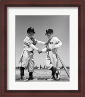 Framed 1960s Pair Of Little Leaguers In Uniform