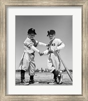 Framed 1960s Pair Of Little Leaguers In Uniform