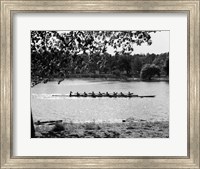 Framed 1930s Silhouette Sculling Boat Race