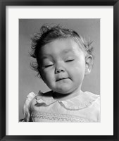Framed 1950s Portrait Baby In Frilly Dress