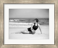Framed 1920s Woman In Bathing Suit