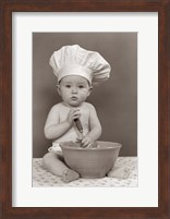 Framed 1940s 1950s Baby Cook With Chef Hat