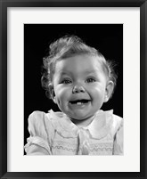 Framed 1950s Portrait Baby Girl Smiling With Two Bottom