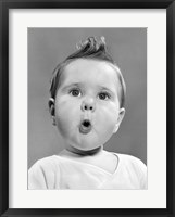 Framed 1950s Baby With Surprised Expression