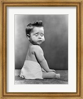 Framed 1940s 1950s Baby Seated With Back To Camera