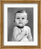 Framed 1950s Baby Looking Up Holding Right Hand Over Heart