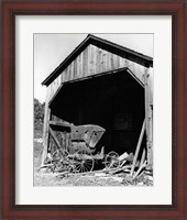 Framed 1960s Farm Shed Sheltering Old Buggy