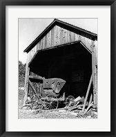 Framed 1960s Farm Shed Sheltering Old Buggy