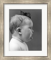 Framed 1940s 1950s Profile Of Baby Head With Mouth Open
