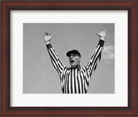 Framed 1950s Football Referee Making Touchdown Signal