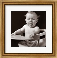 Framed 1930s 1940s Baby Sticking Tongue Out