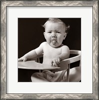 Framed 1930s 1940s Baby Sticking Tongue Out