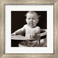 Framed 1930s 1940s Baby Sticking Tongue Out