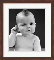 Framed 1940s Baby With Slight Squinting Eyes