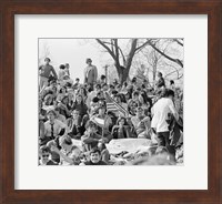 Framed 1970s April 22 1970 Crowd Attending The First Earth Day