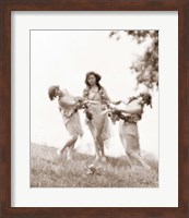 Framed 1900S 1920s Three Modern Dancers Outdoors