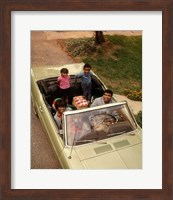 Framed 1970s African American Family Seated In Convertible Car