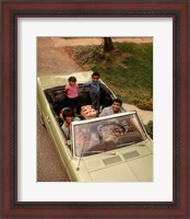 Framed 1970s African American Family Seated In Convertible Car