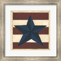 Framed Blue Star, Red Stripes