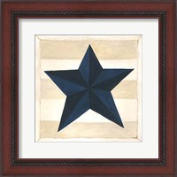 Framed Blue Star, White Stripes