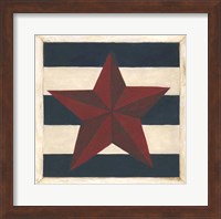 Framed Red Star, Blue Stripes