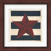 Framed Red Star, Blue Stripes