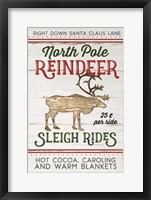 Framed Vintage Reindeer Rides