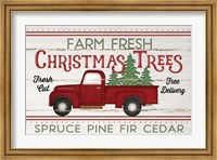 Framed Vintage Truck Farm Christmas Trees