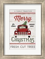 Framed Vintage Truck Merry Christmas