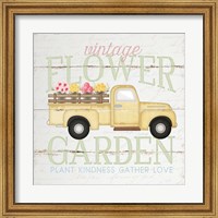 Framed Vintage Flower Garden Truck