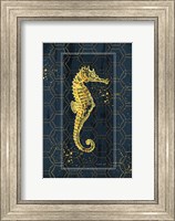 Framed Gold Seahorse