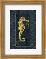 Framed Gold Seahorse