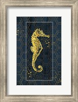 Framed Gold Seahorse
