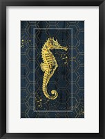 Gold Seahorse Framed Print