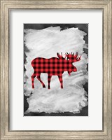 Framed Plaid Moose